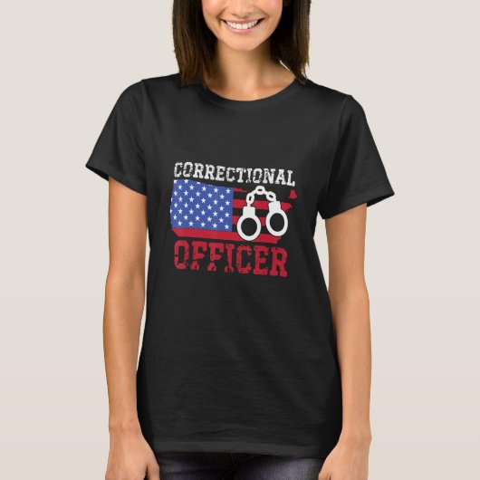 T-shirt Agent correctionnel American Usa Drapeau Correctio (Devant)