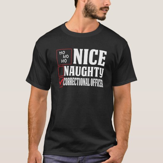 T-shirt Agent correctionnel Noël Naughty Nice (Devant)