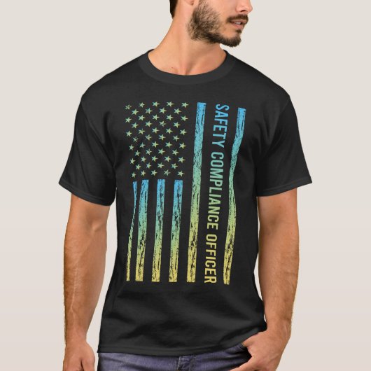 T-shirt Agent de conformité de sécurité bleu jaune (Devant)