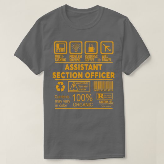 T-SHIRT AGENT DE LA SECTION ADJOINTE NICE DESIGN 2017 (Design devant)