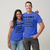 T-shirt Agent de l'unité K9 K9 Police Chien Handler (Unisexe)