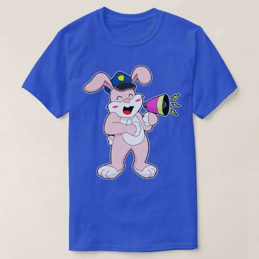 T-shirt Agent de police lapin Microphone (Design devant)