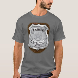 T-shirt Agent de police personnalisé Sheriff Cop NAME Badg