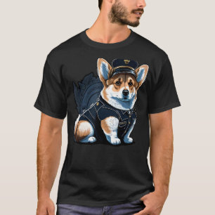 T-shirt Agent de police Welsh Corgi policier chien sur Pol