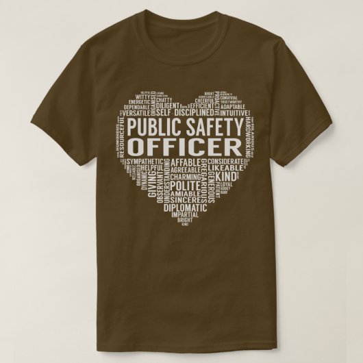 T-shirt Agent de sécurité publique Heart (Design devant)