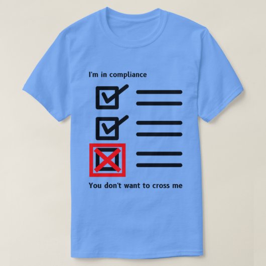 T-shirt agent d'examen de la conformité (Design devant)