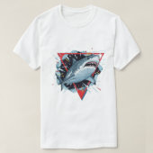 T-shirt Aggressive Shark Illustration – Dynamic Ocean Pred (Design devant)