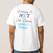 T-shirt Agir La Chemise de la maladie d'Addison (Dos)