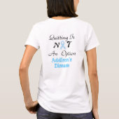 T-shirt Agissez la chemise de la maladie d'Addison (Dos)