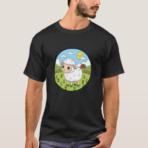 T-shirt Agneau Bébé Adorable Dans Une Ferme Ensoleillée Av