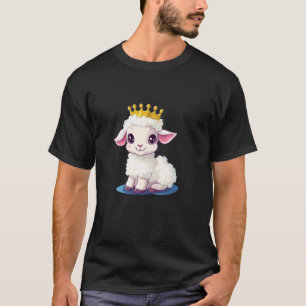 T-shirt Agneau Couronné Mignon pour une Touche Royale