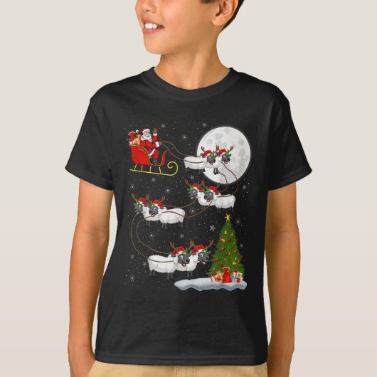 T-shirt Agneaux Mouton Père Noël Sleigh Flying Funny Magiq (Devant)