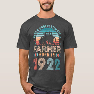 T-shirt Agriculteur né en 1922 Cadeau agricole 100e annive