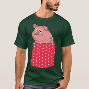 T-shirt Agriculture Cochon Lover ferme animal mange poche