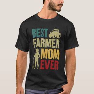 T-shirt Agriculture Fermier Maman Mère Vintage Tracteur Re