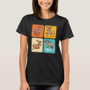 T-shirt Agriculture Mignonne Animal de ferme Pop Donkey 1