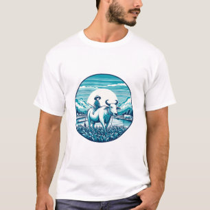 T-shirt Agriculture paysanne à cheval sur un buffle Art de