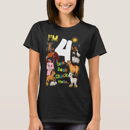 T-shirt Agritourisme Barnyard Thème Cochon Vache Cheval 4e (Devant)