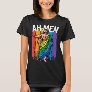 T-shirt Ah Men Gay Jesus Drôle LGBTQ Cadeaux Rainbow