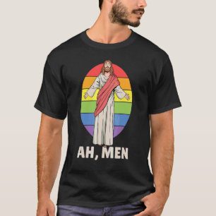 T-shirt Ah Men God Jesus Christian Lgbtq Gay pride lesbien