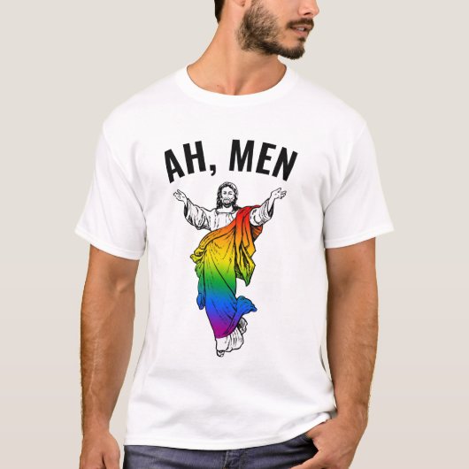 T-shirt Ah Men - Jésus drôle Meme (Devant)