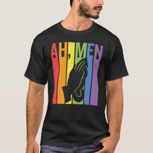 T-shirt Ah Men Lgbt Gay pride Jesus Rainbow Peace Flag