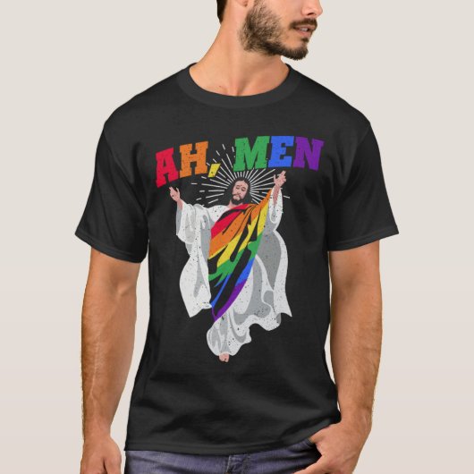 T-shirt Ah Men Pride Month Human Rights Proud Ally Queer L (Devant)