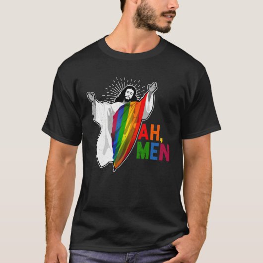 T-shirt Ah Men Pride Month Human Rights Proud Ally Queer L (Devant)