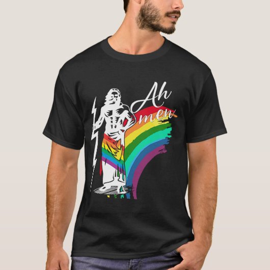 T-shirt Ah Men Support LGBTQ Gay pride Mois Mignonne Gay P (Devant)
