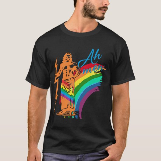 T-shirt Ah Men Support LGBTQ Gay pride Mois Mignonne Gay P (Devant)