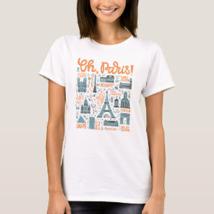T-shirt Ah, Paris ! typographie de ville de  