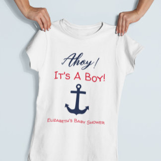 T-shirt Ahoy C'est un garçon ! Baby shower nautique