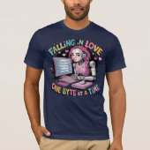 T-shirt Ai Chatbot Mèmes Tombant Dans L'Amour Un Octet À L (Devant)