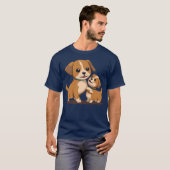 T-shirt AI Chien vintage rétro (Devant entier)