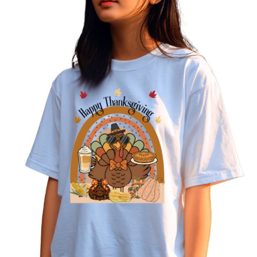 T-shirt AI Mix Art Rainbow Thanksgiving élégant Turquie