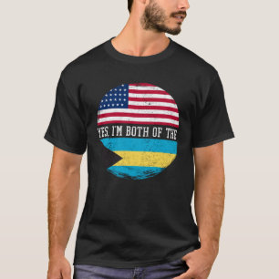 T-shirt Aidant American Half Bahamian USA Flag Bahamas Her