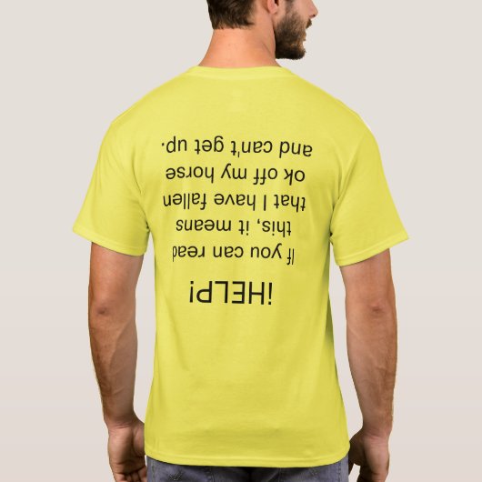 T-shirt "¡AIDE !" Humour équestre à l'envers du cavalier t (Dos)