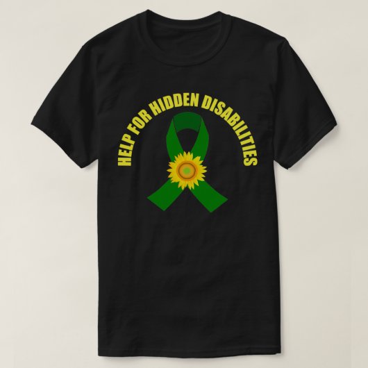 T-shirt Aide pour les handicaps cachés Tournesol lanyard (Design devant)