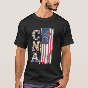T-shirt Aide-soignant CNA Drapeau américain pour infirmièr