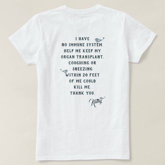 T-shirt Aidez-Moi À Garder Mon Orgue Blanc (Design dos)