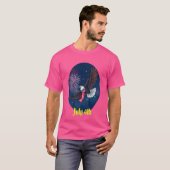 T-shirt Aigle à bald volant avec les États-Unis Écharpe à  (Devant entier)