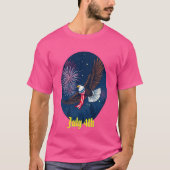 T-shirt Aigle à bald volant avec les États-Unis Écharpe à  (Devant)