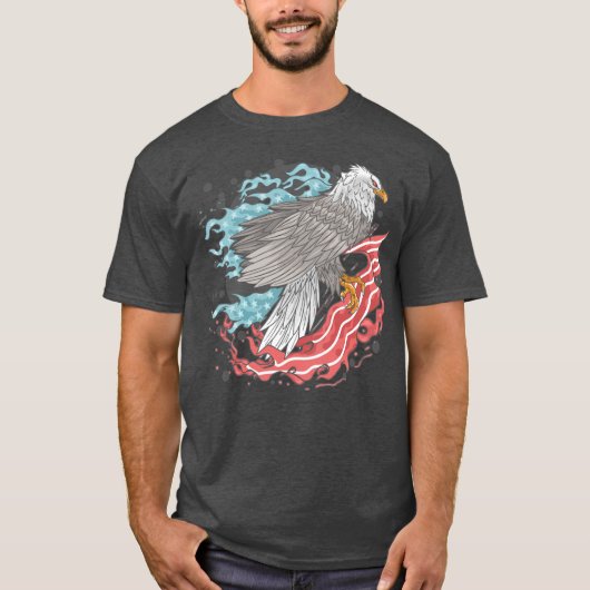 T-shirt Aigle à drapeau américain (Devant)