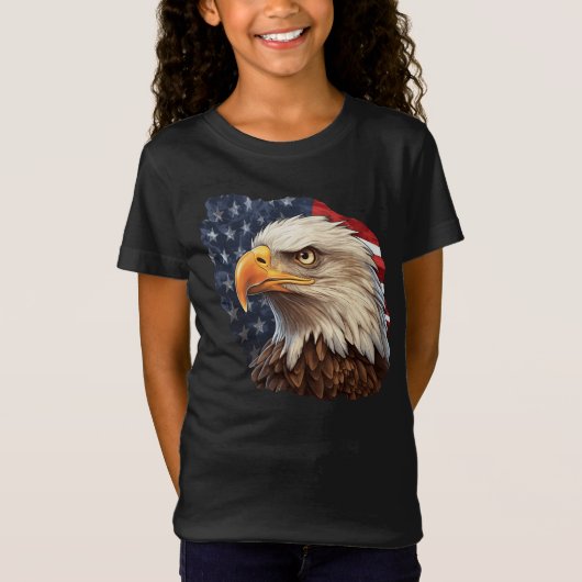 T-Shirt Aigle à drapeau américain (Devant)