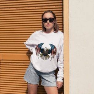 T-shirt Aigle à tête blanche américaine; blanc rouge et bl