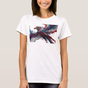 T-shirt Aigle Abstrait Or Vibrant Création Originale