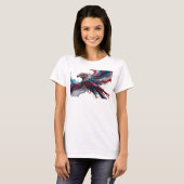 T-shirt Aigle Abstrait Or Vibrant Création Originale (Devant entier)