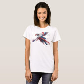 T-shirt Aigle Abstrait Rouge Fougueux Impression Créative (Devant entier)