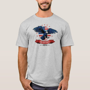 T-shirt Aigle américain aux couleurs de drapeau Étoiles et