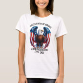 T-shirt Aigle américain avec ailes drapeau 1776-2026 (Devant)